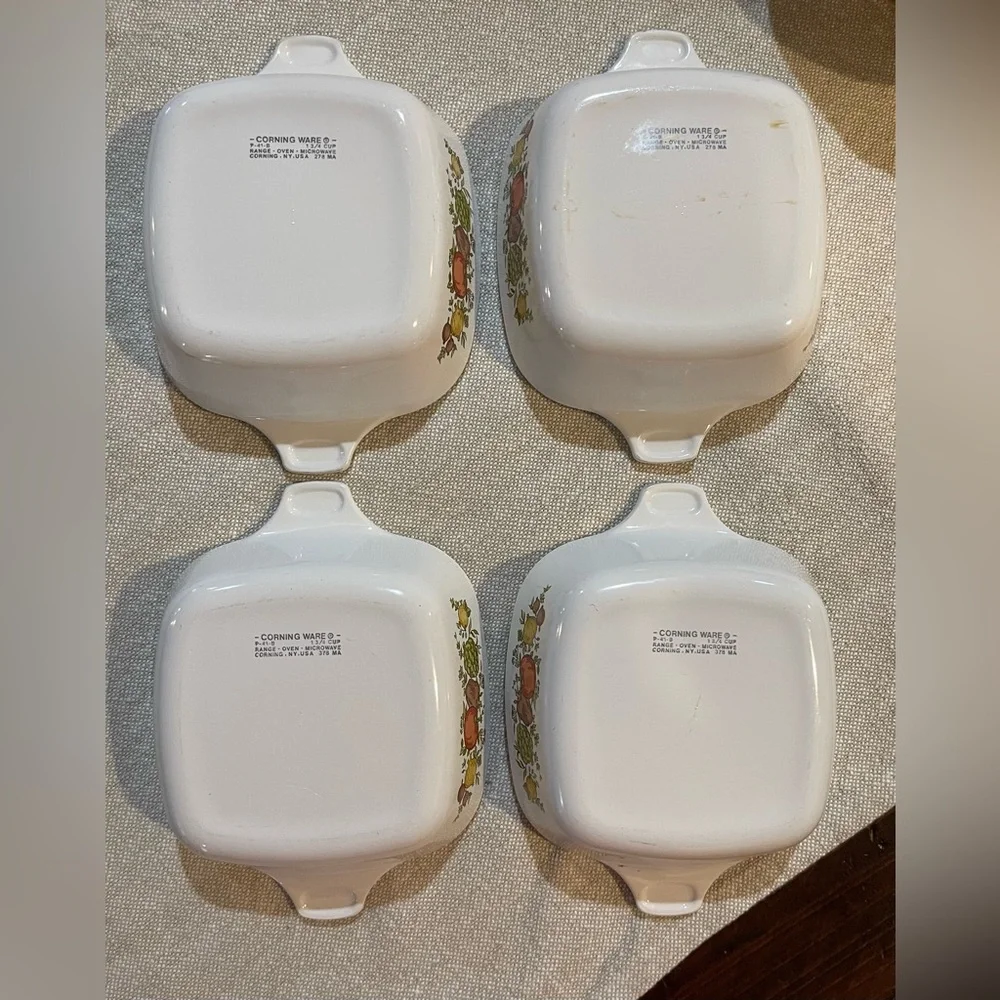 Corning Ware Spice of Life P-41-B Petite Pan Casserole Dishes Set of Four